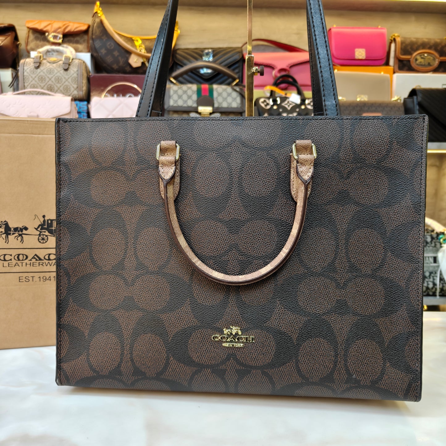 CH Maggie Tote Bag Ultra Premium with Box (Chocolate)