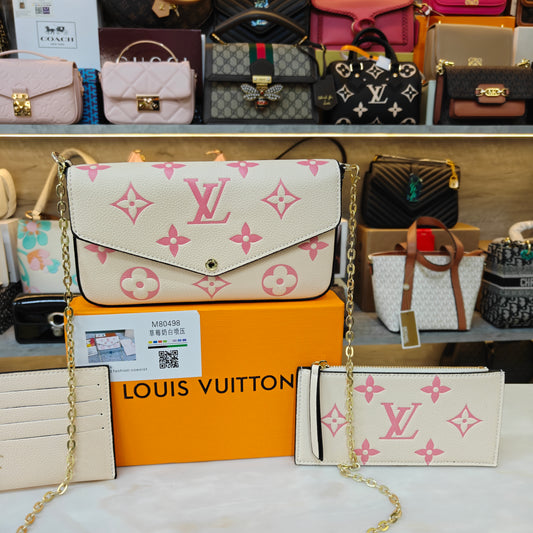 LV222 - Sling Pink White Monogram 3 in 1