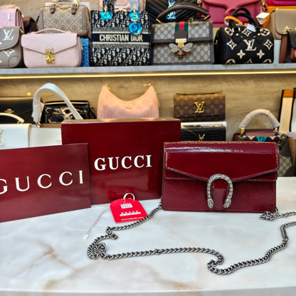 GG90 Diana Crossbody Double Box Packaging - Glossy Wine Colour