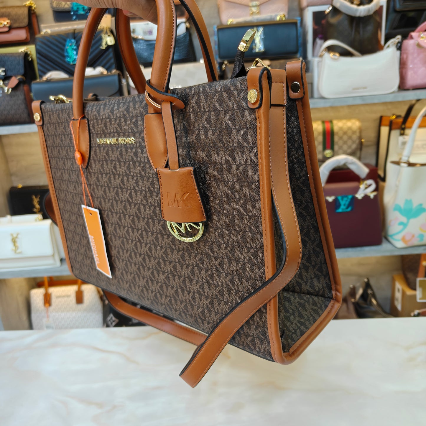 MK Mirella Tote Bag - Tan Coffee