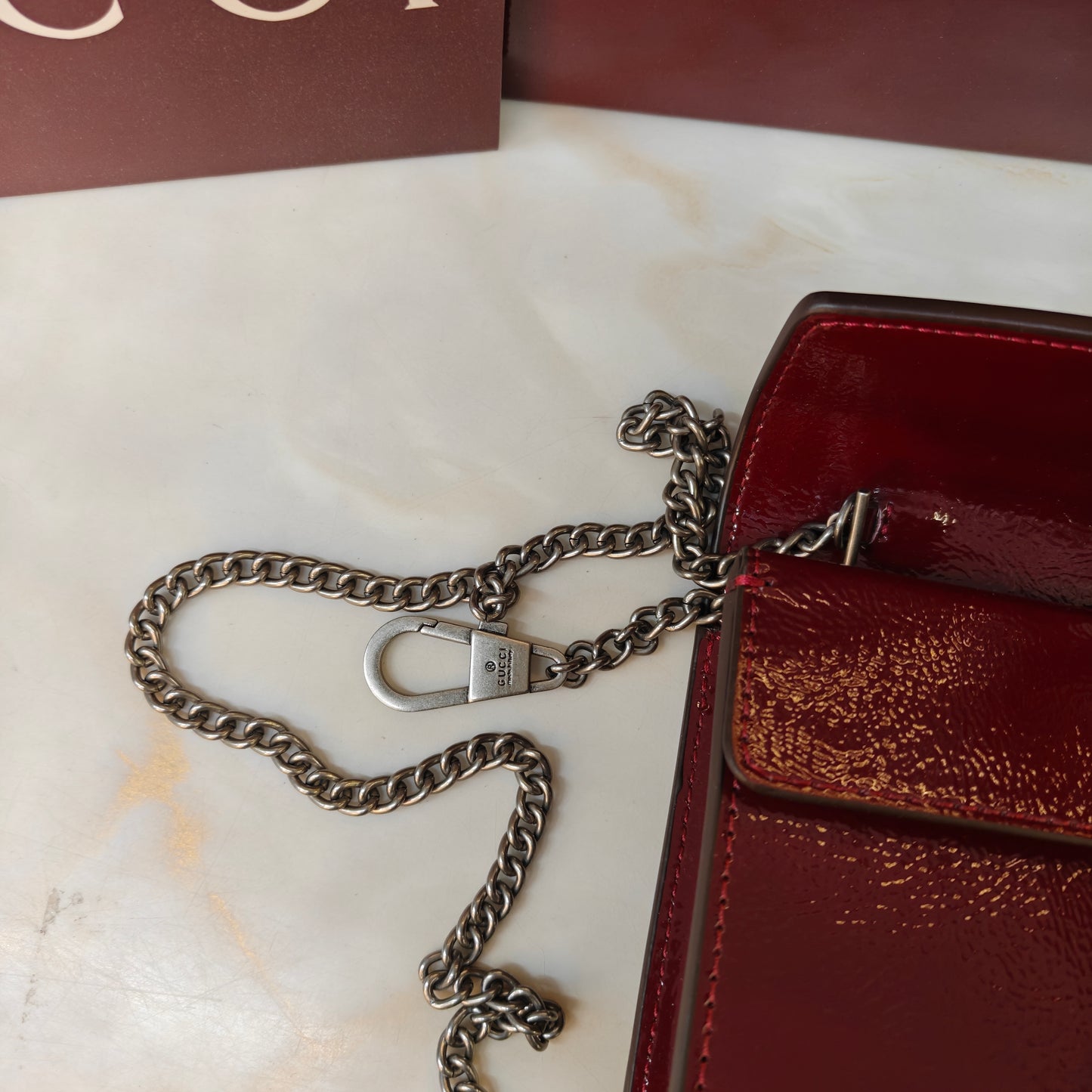 GG90 Diana Crossbody Double Box Packaging - Glossy Wine Colour