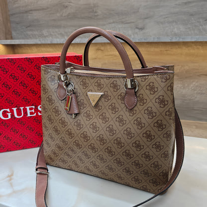 GUESS72 Satchel Bag - Designer Beige