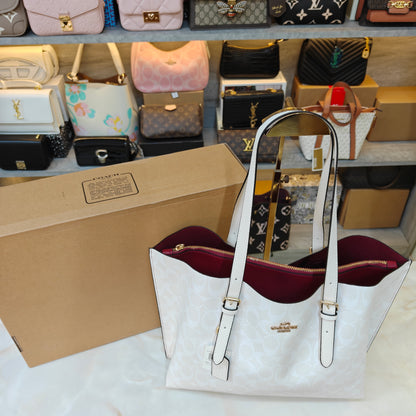 CH Willow Tote Bag Ultra Premium with Box - White Monogram