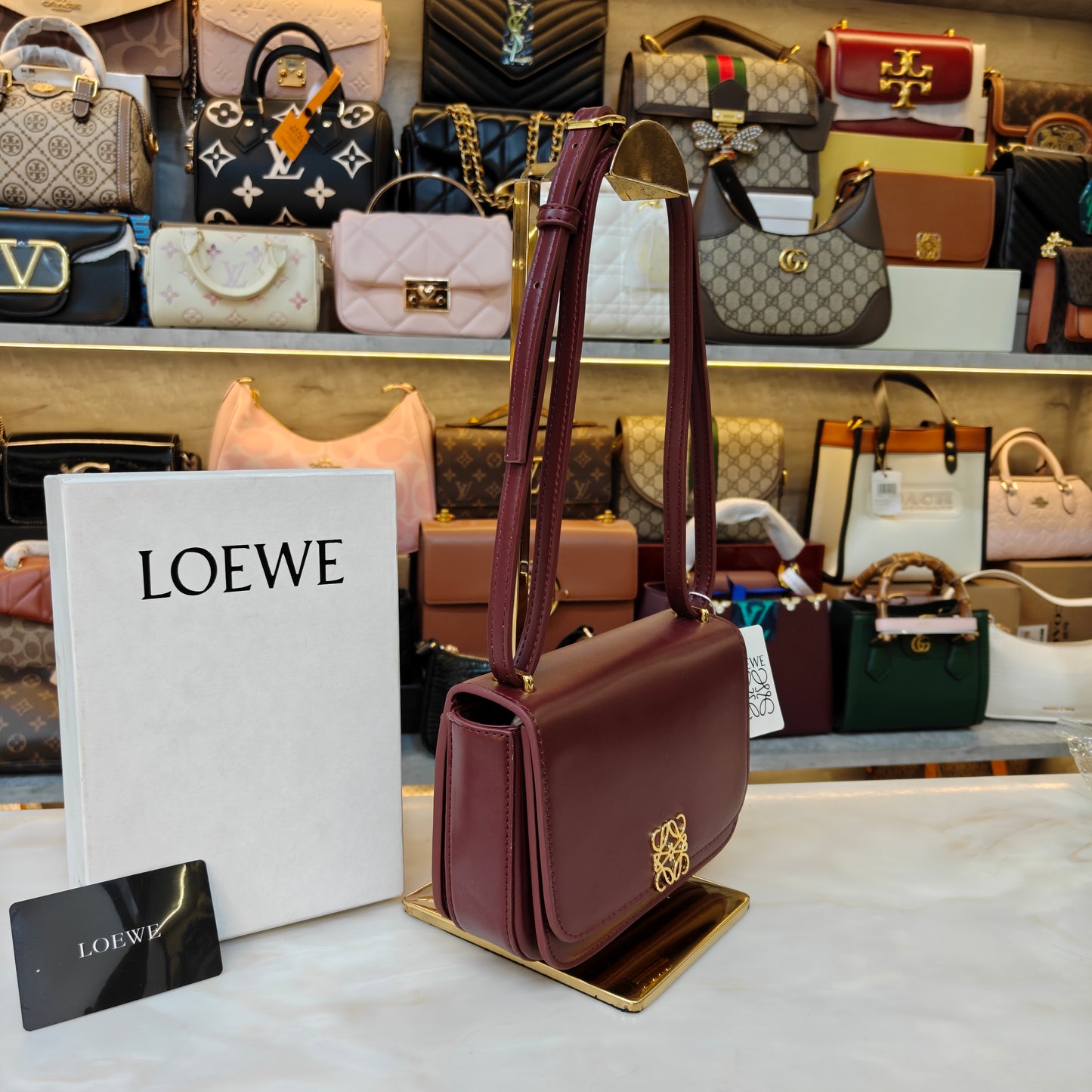 LW Goya Silk Handbag - Wine (Ultra Premium)