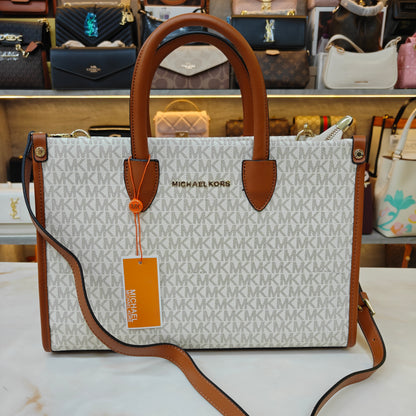 Mk Mirella Tote - Tan White