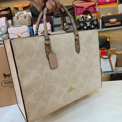 CH Maggie Tote Bag Ultra Premium with Box (Beige Monogram)