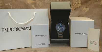 E A Renato Analog Blue Dial Men's
