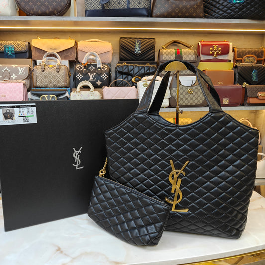 YSL Maxi Shopping Bag (Black) (Without Box)