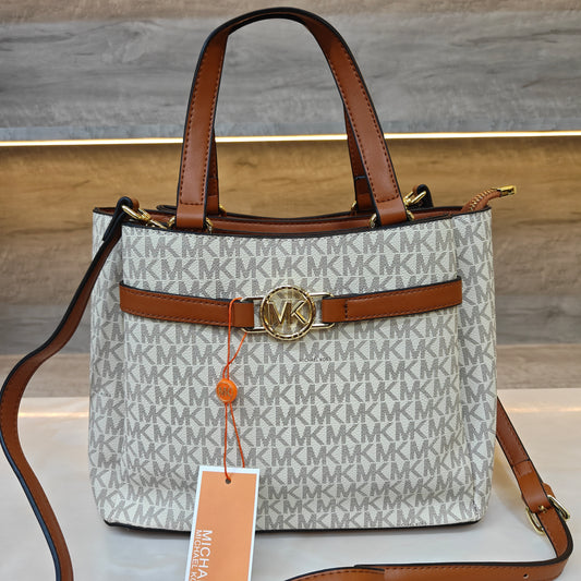 MK45 - Satchel Bag (Tan White)