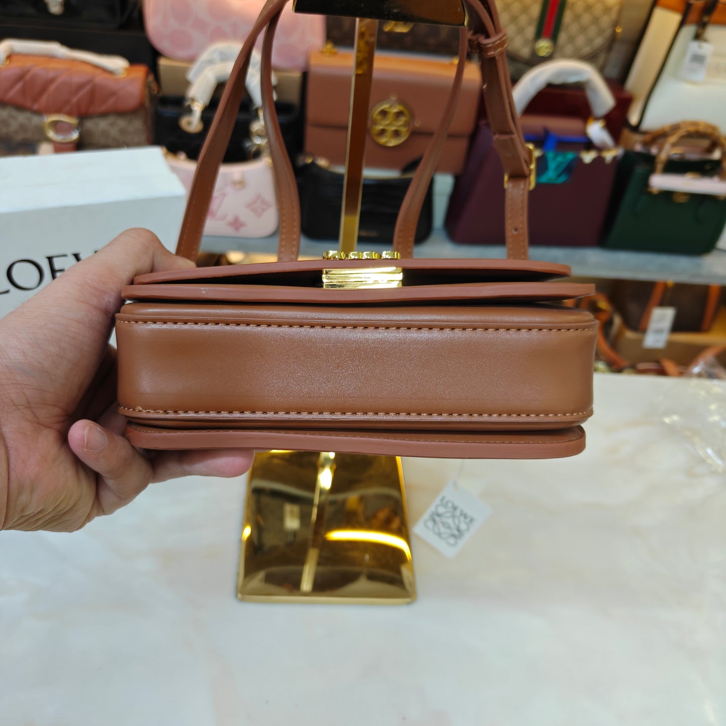 LW Goya Silk Handbag - Brown (Ultra Premium)