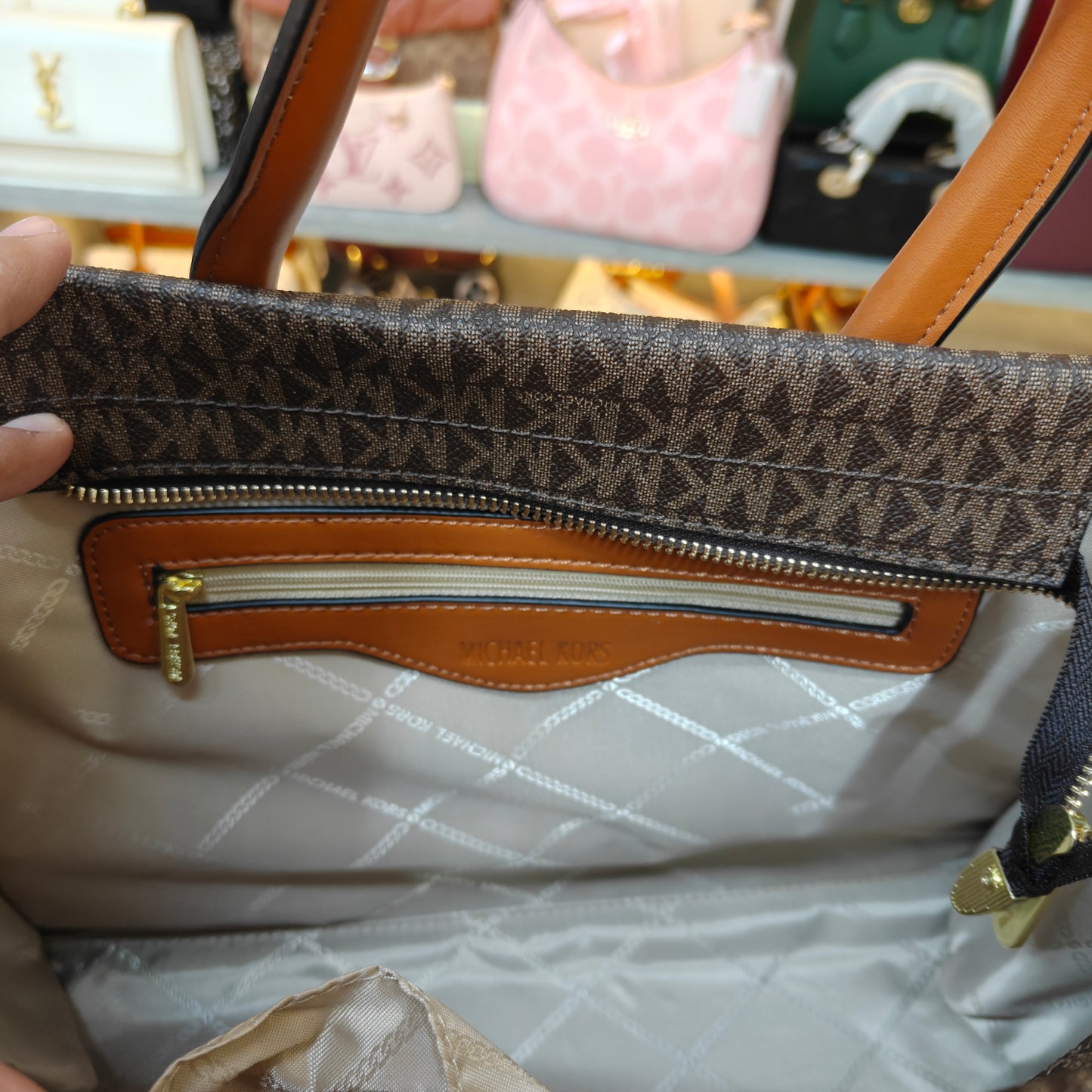 MK Mirella Tote Bag - Tan Coffee