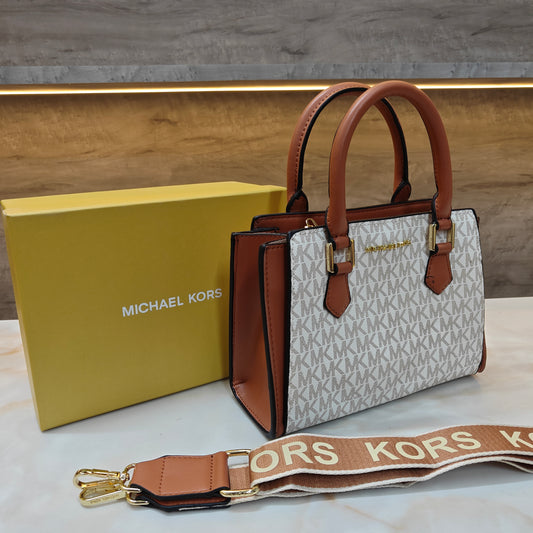 MK Satchel - White Tan