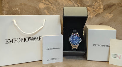 E A Analog Blue Dial Men's Watch