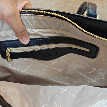 MK55 - 3 Partition Tote Bag (Large) ( Coffee Black Colour)