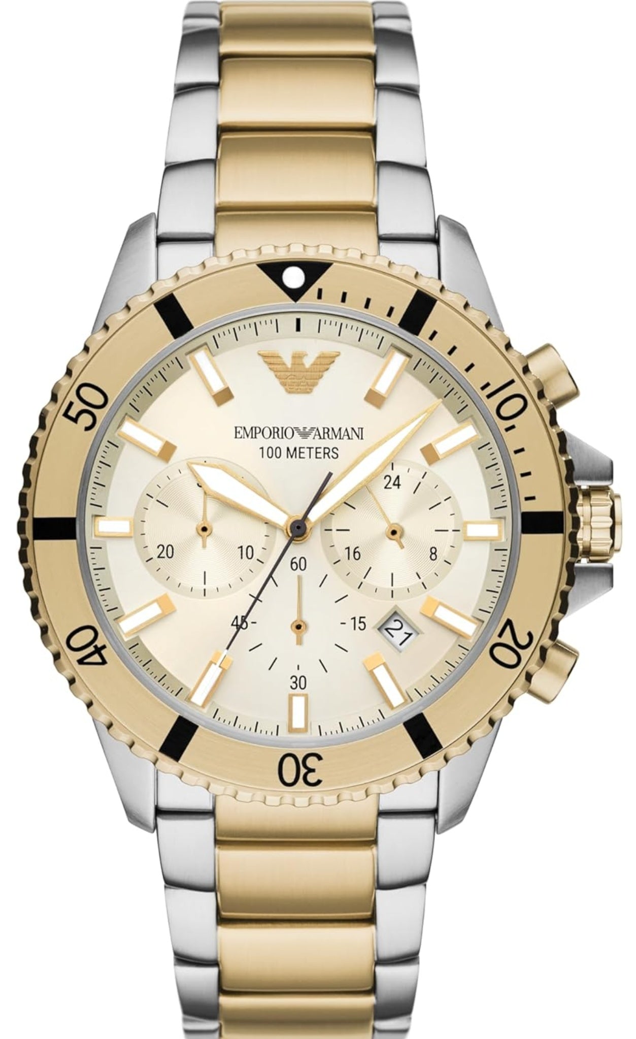 E AStainless Steel Analog Beige Dial Men's Watch, Band Color-Multicolor