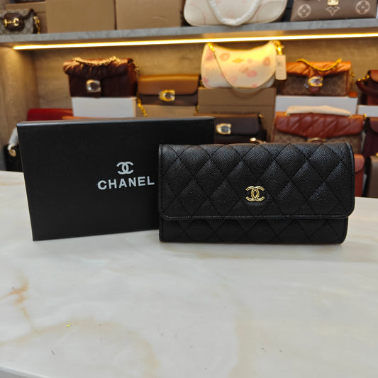 CHNL Long Wallet - Night Black