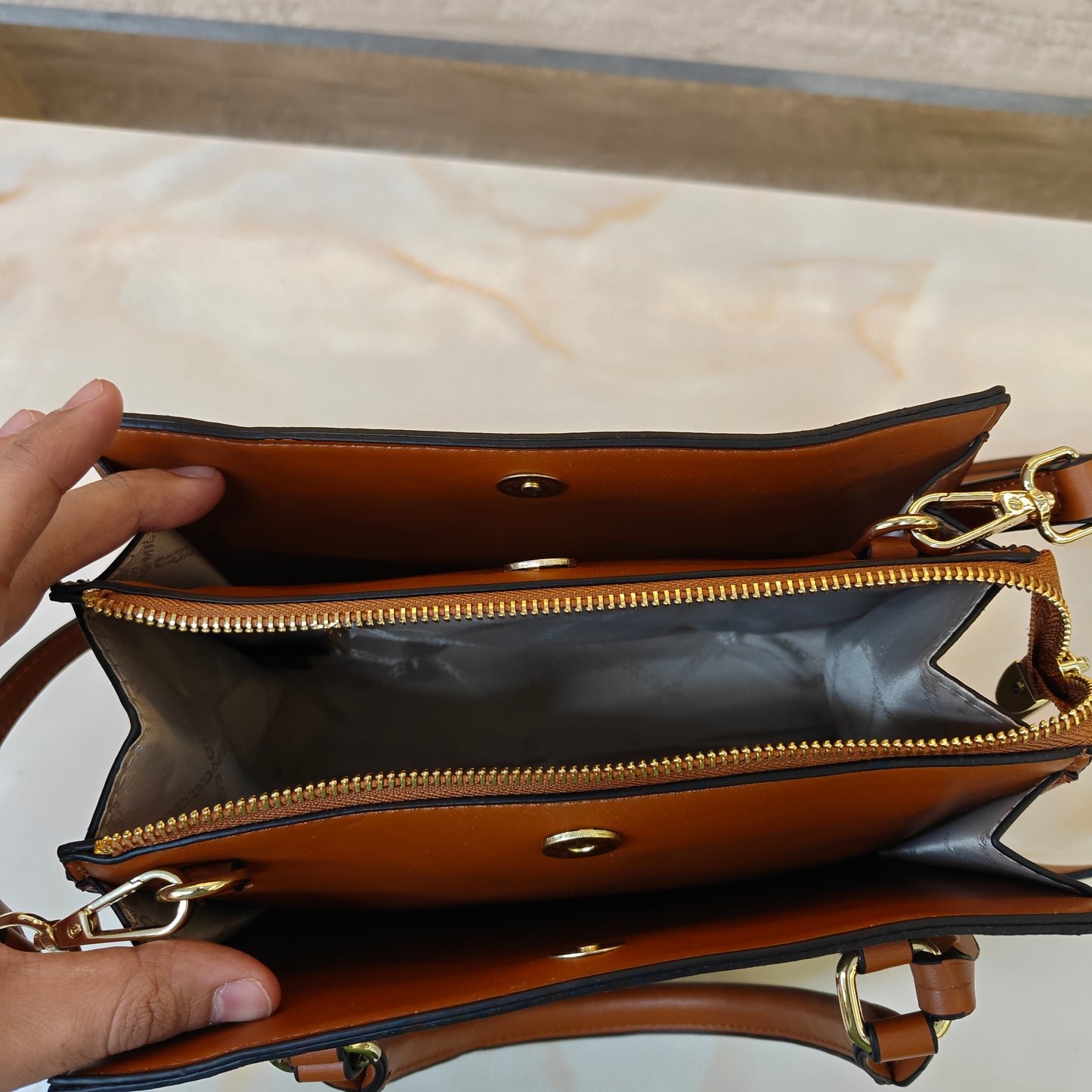 MK34 Satchel Bag (Coffee Tan)