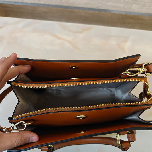 MK34 Satchel Bag (Coffee Tan)