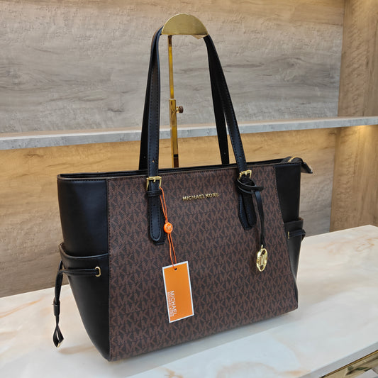 MK55 - 3 Partition Tote Bag (Large) ( Coffee Black Colour)