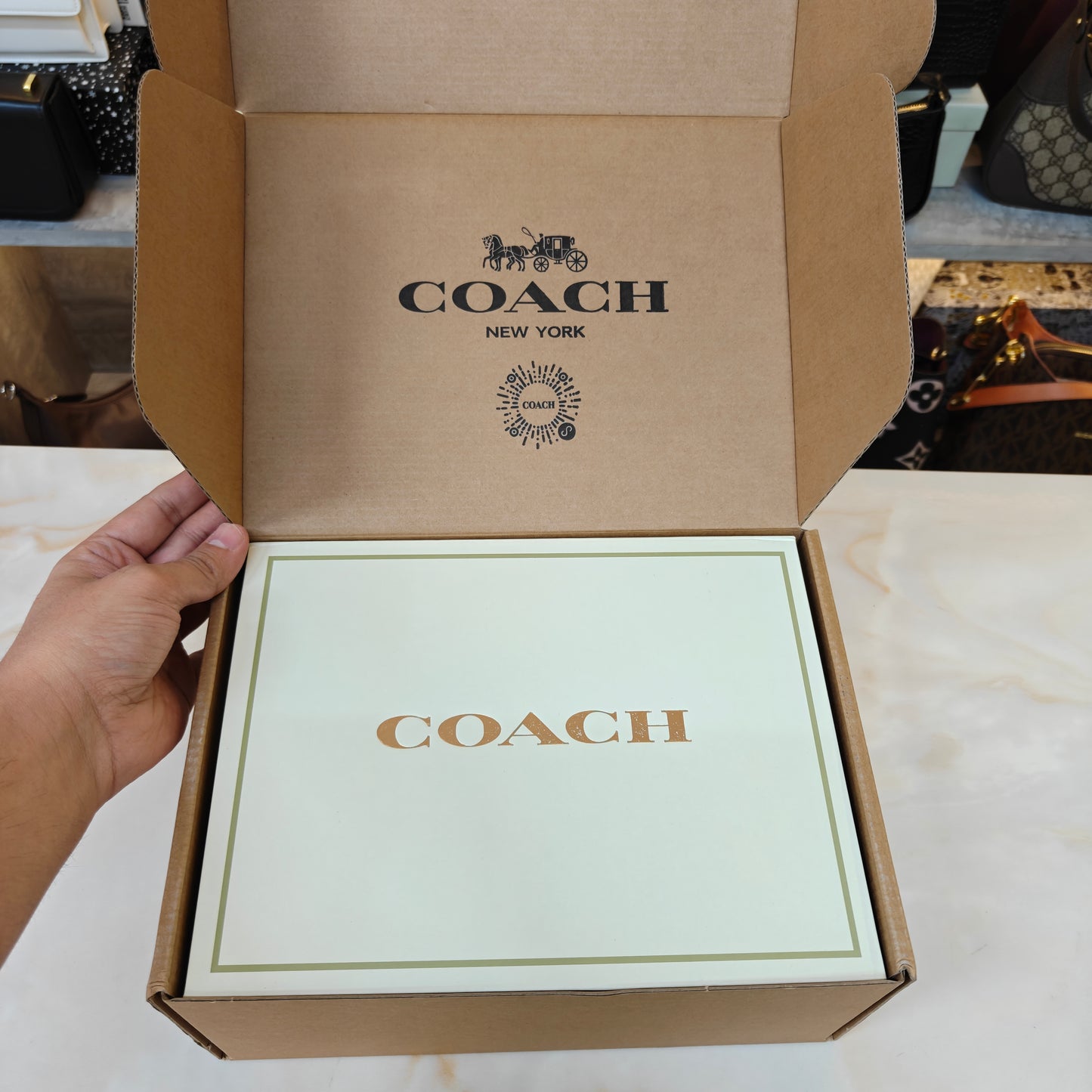 CH Klare Crossbody Signature Black Bag - Ultra Premium Double Box