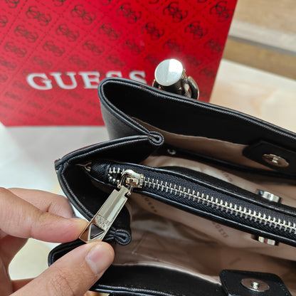 GUESS72 Satchel Bag - Solid Black