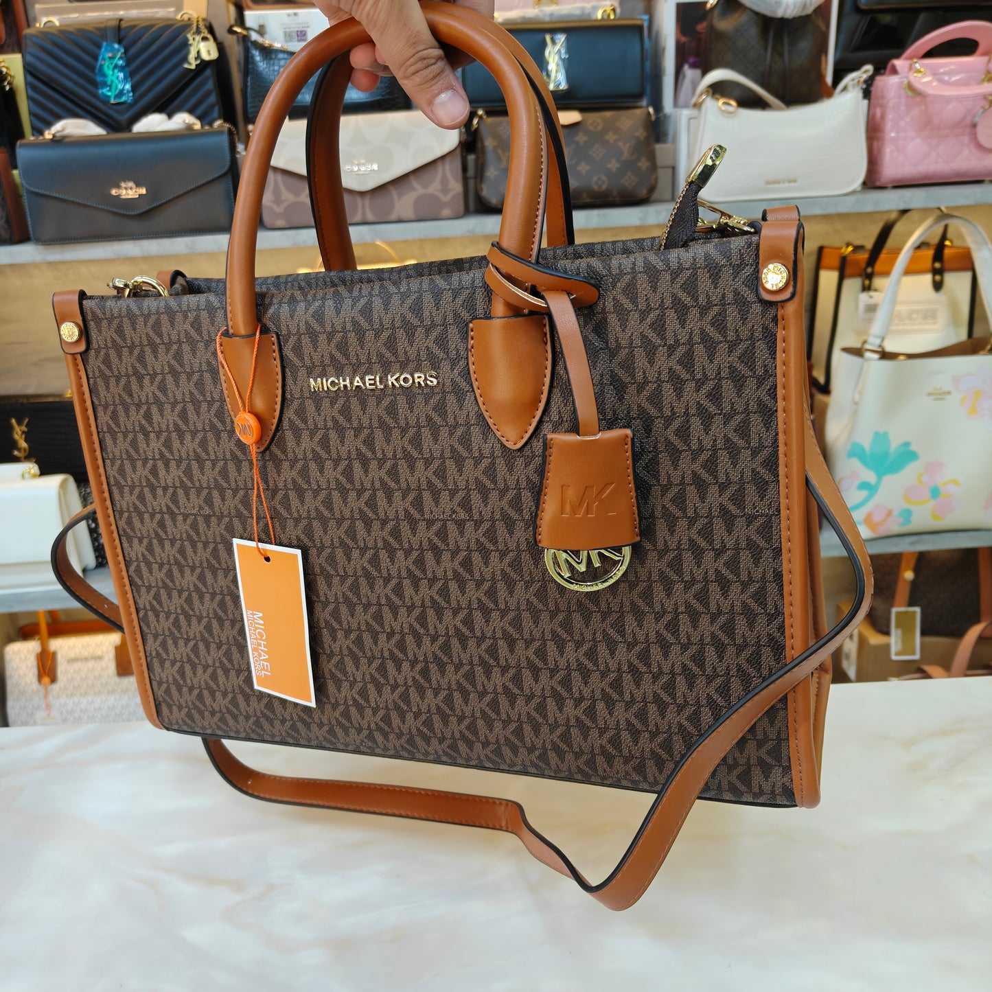 MK Mirella Tote Bag - Tan Coffee