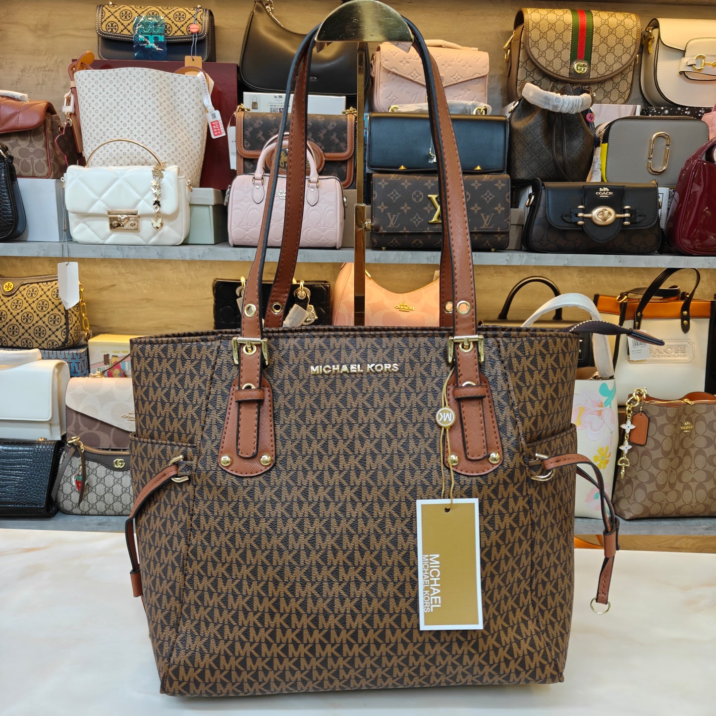 MK 3 Partition Tote Bag - Coffee