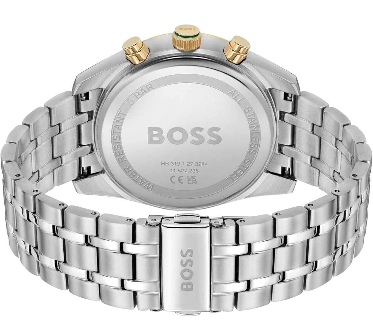 B.S Skytraveller Qtz Analog Fashion Chrono Green Round Dial Men's Watch|Stainless Steel Material|Silver Color Band