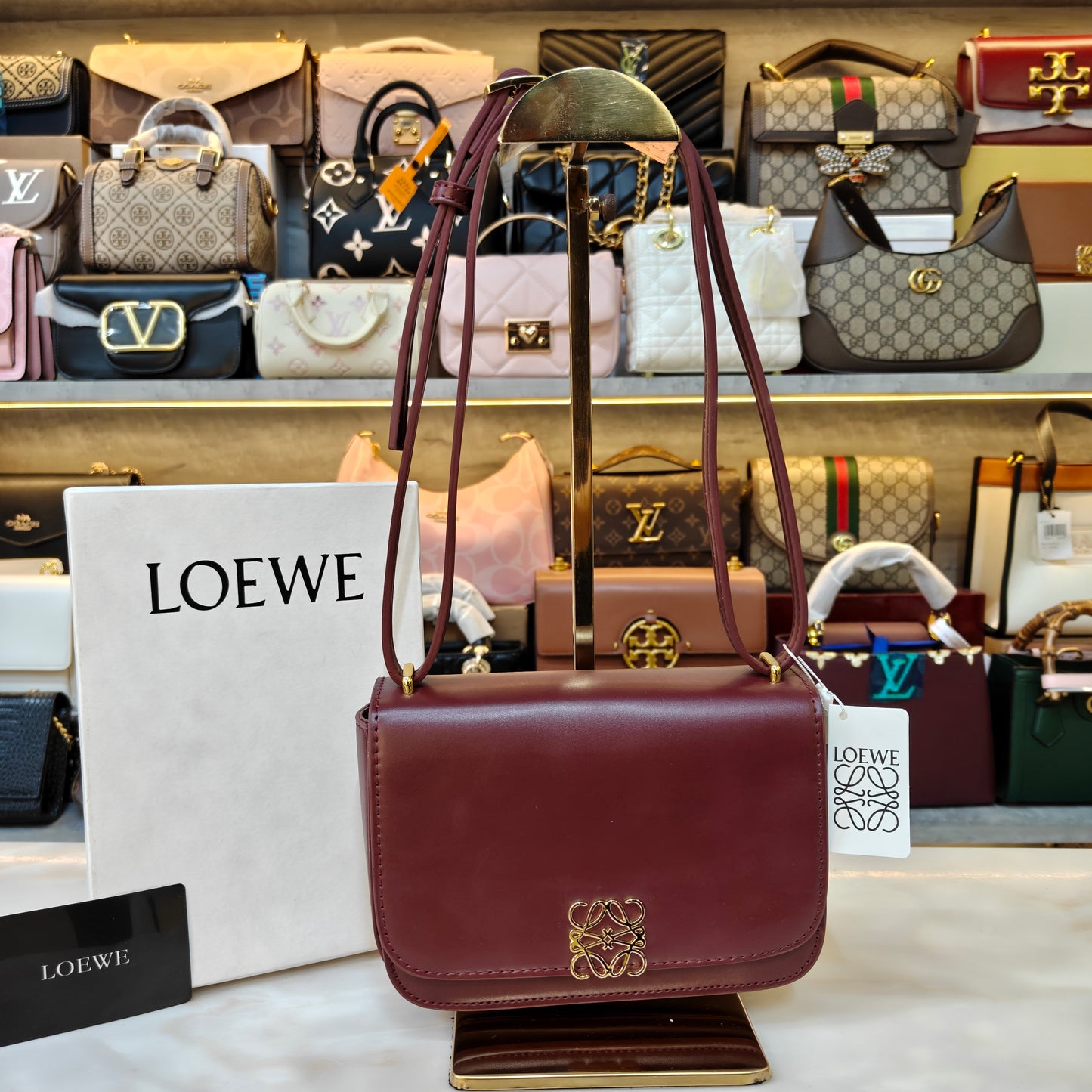 LW Goya Silk Handbag - Wine (Ultra Premium)