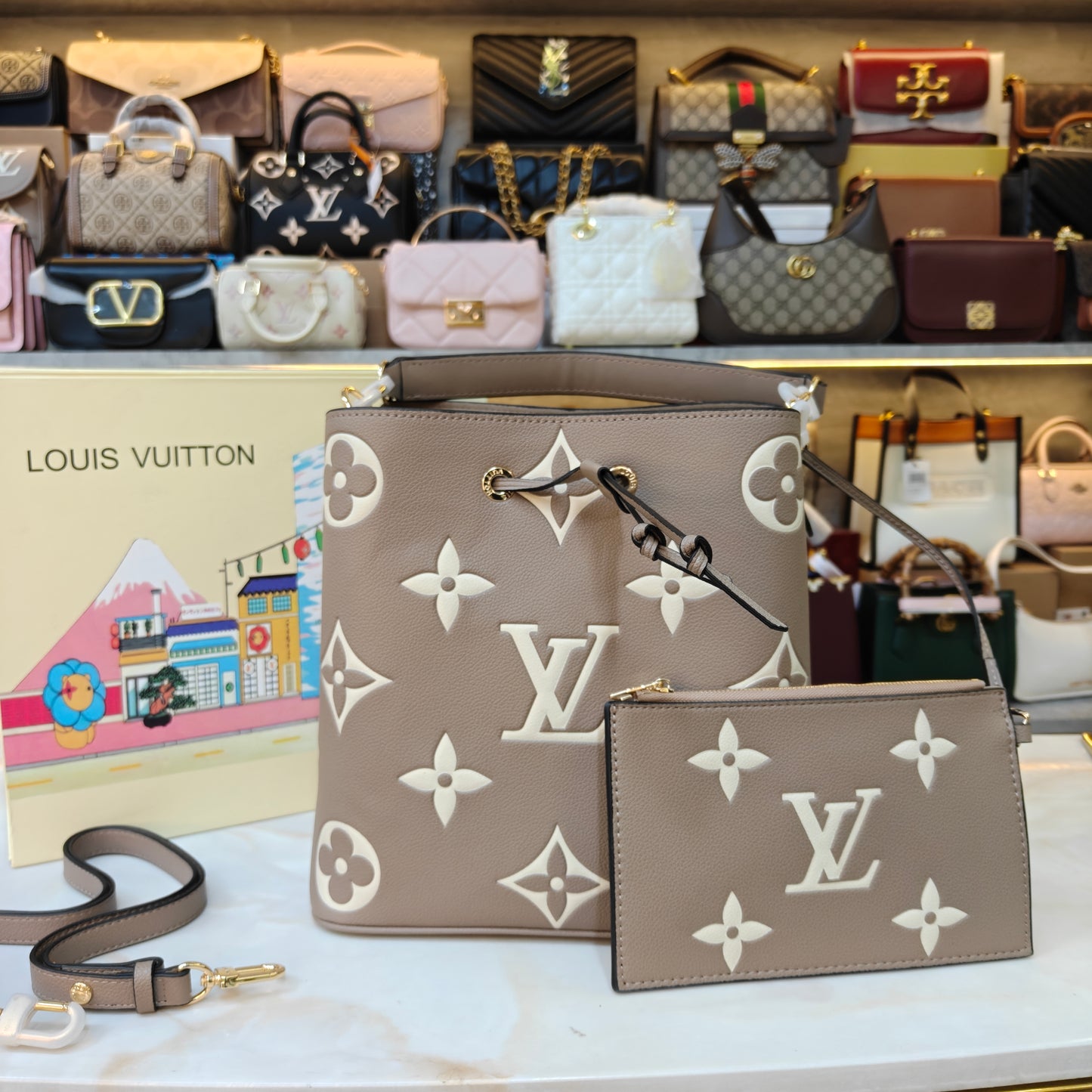 LVN Neo Neo MM Bucket Bag (Ultra Premium) - Beige