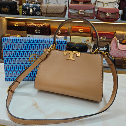 TB44 - Structured (Beige Colour) Top-Handle Bag with Gold Hardware (Medium Size)