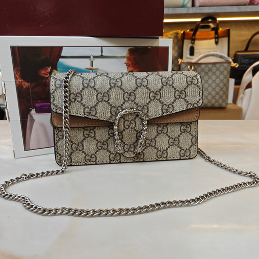 GG Diana Crossbody Bag (Double Box Packaging) - Beige Trim