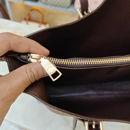 CH Mollie 3 Partition Tote Bag - Coffee Apricot