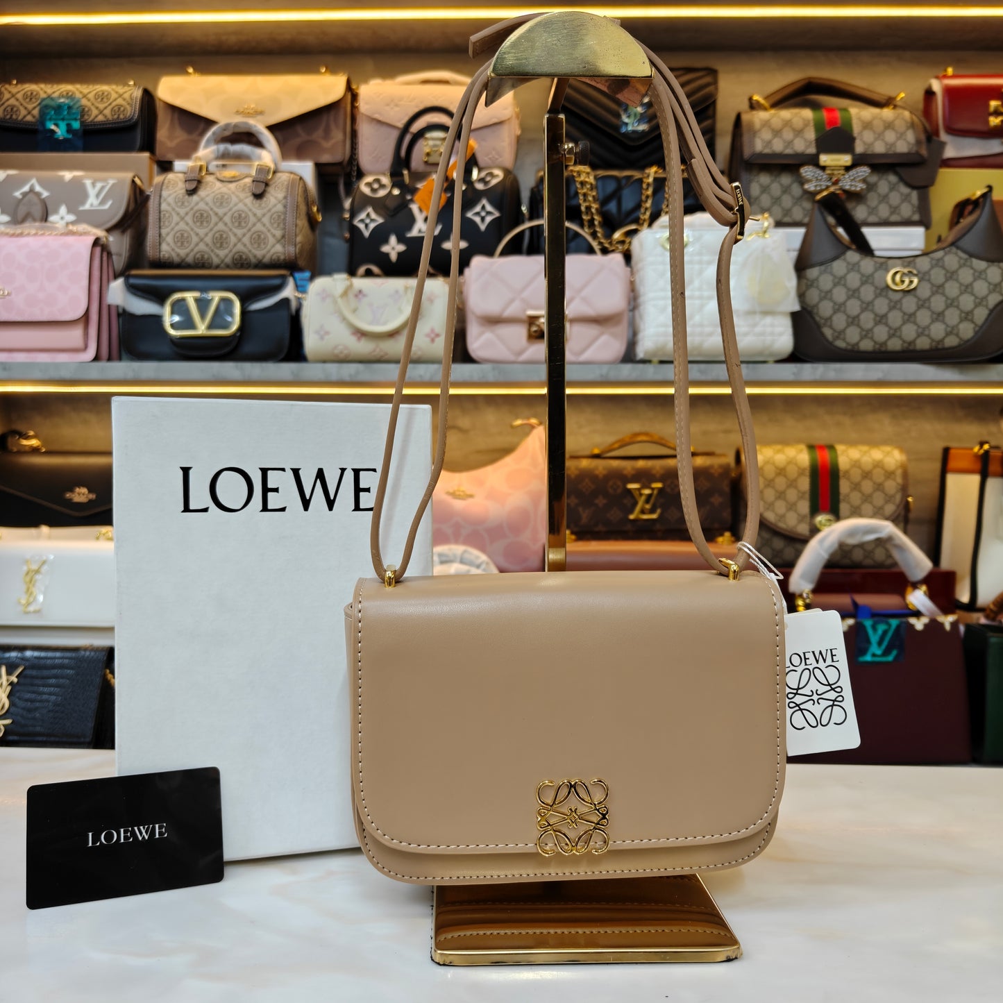 LW Goya Silk Handbag - Beige (Ultra Premium)