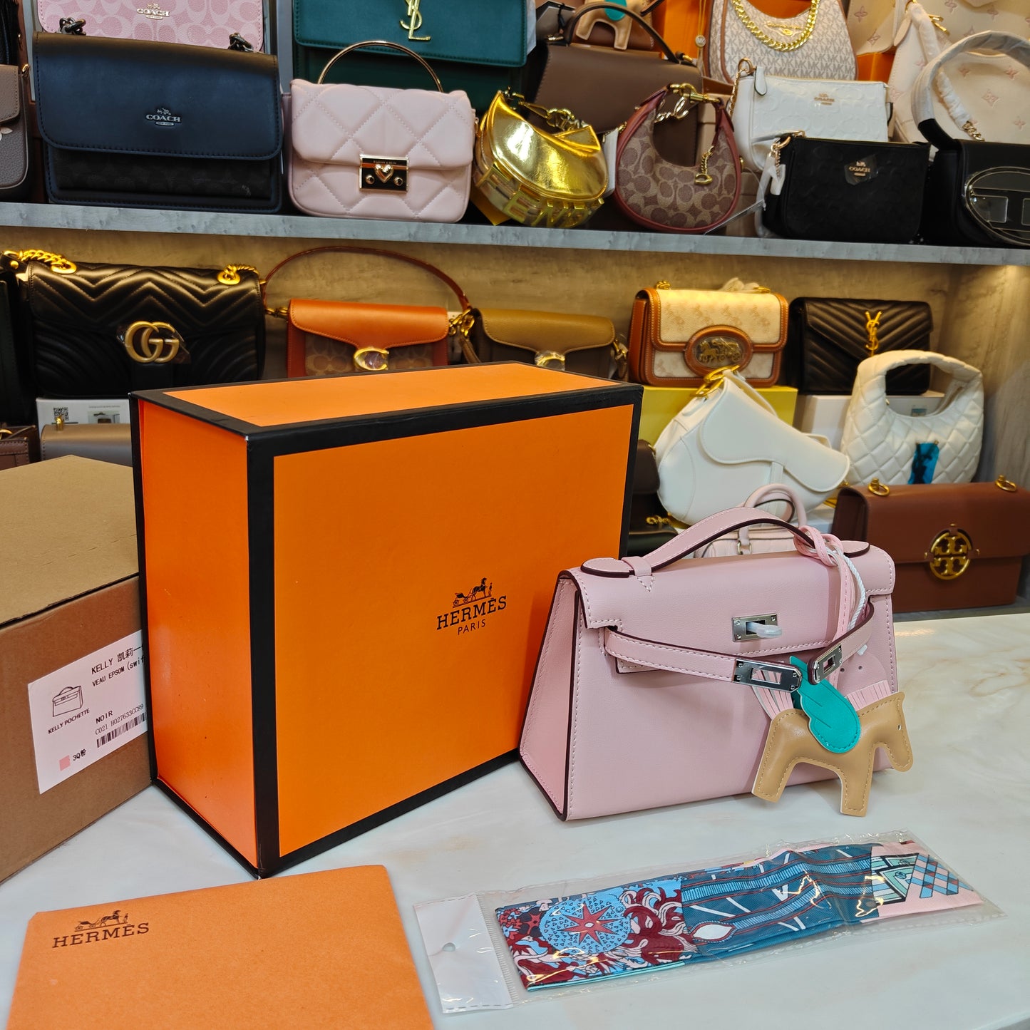 HRMS Mini Kelly- Pink (Ultra Premium Double Box)