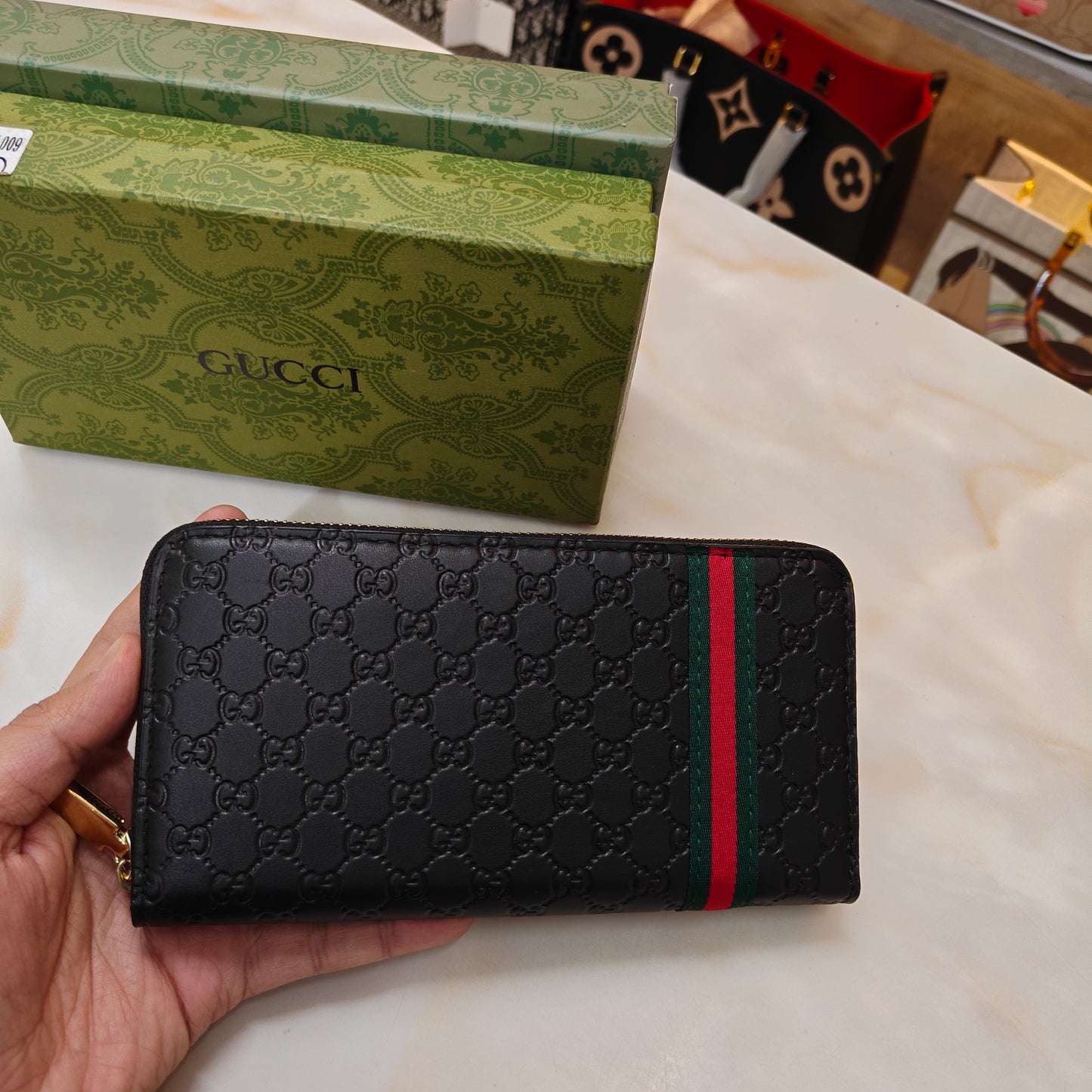 GG - Signature Black Long Wallet