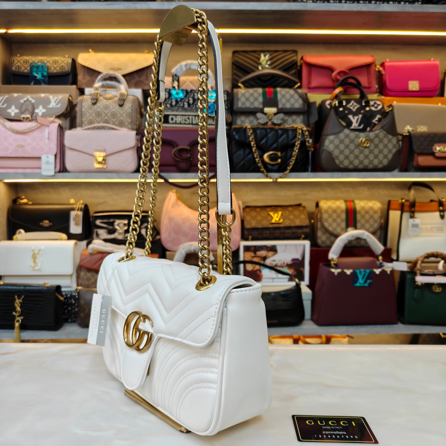 GG Marmont Medium Size (White)