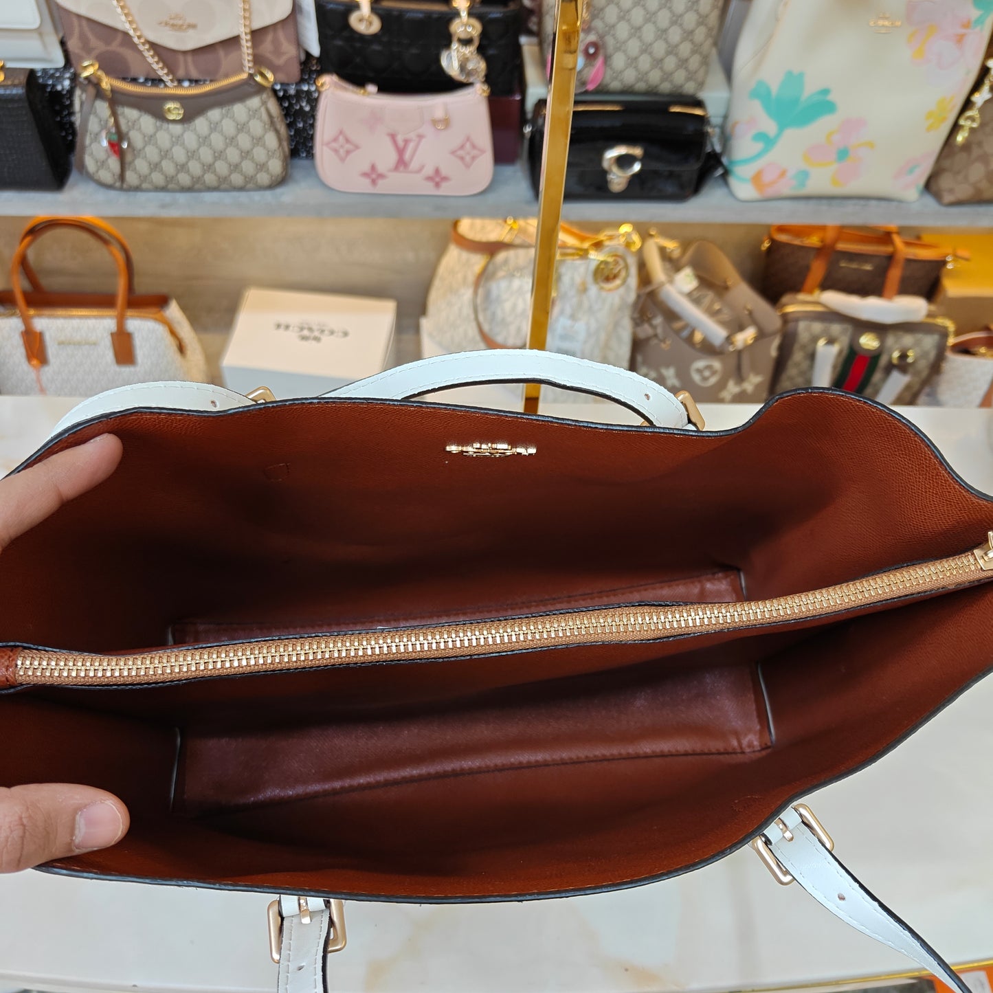 CH Mollie 3 Partition Tote Bag - White