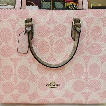 CH Maggie Tote Bag Ultra Premium with Box (Pink with Brown Handle)
