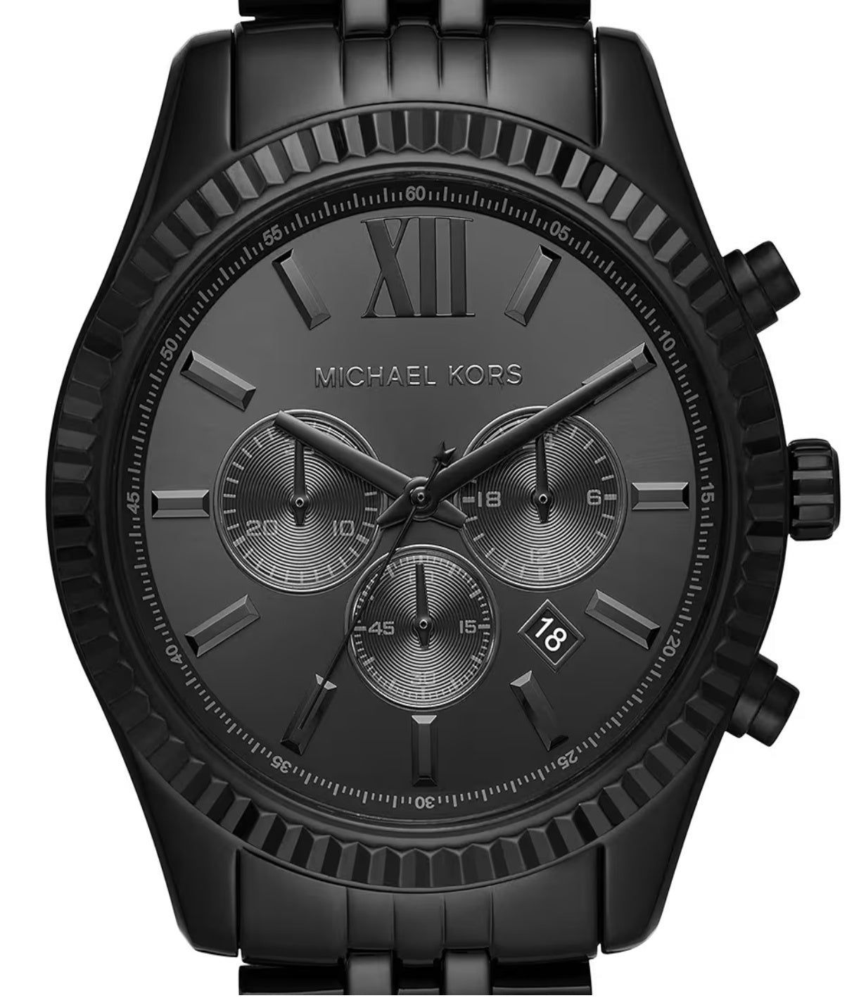 M K Lexington Chronograph Stainless Steel Watch, Blackout, Dress Watch
