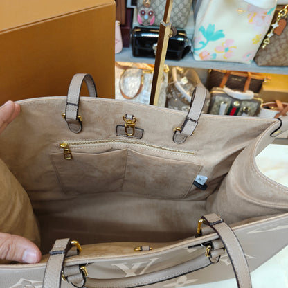 LVB 41cm OTG Large Tote Bag - Beige (Double Box Ultra Premium)