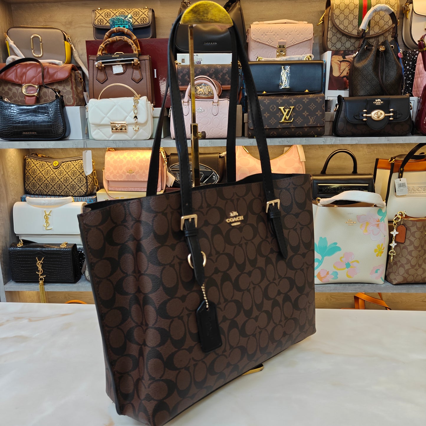 CH Mollie 3 Partition Tote Bag - Coffee