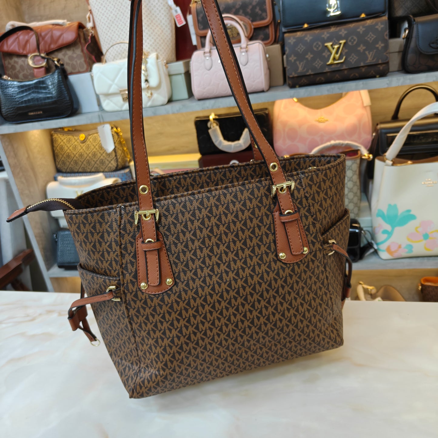 MK 3 Partition Tote Bag - Coffee