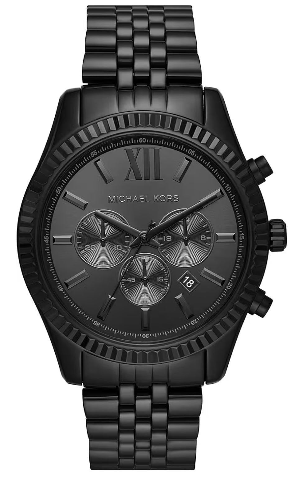 M K Lexington Chronograph Stainless Steel Watch, Blackout, Dress Watch