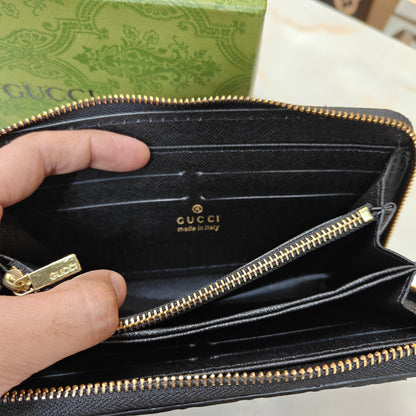 GG - Signature Black Long Wallet