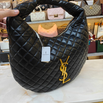 YSL9 Icare Hobo In Quilted Napa Black