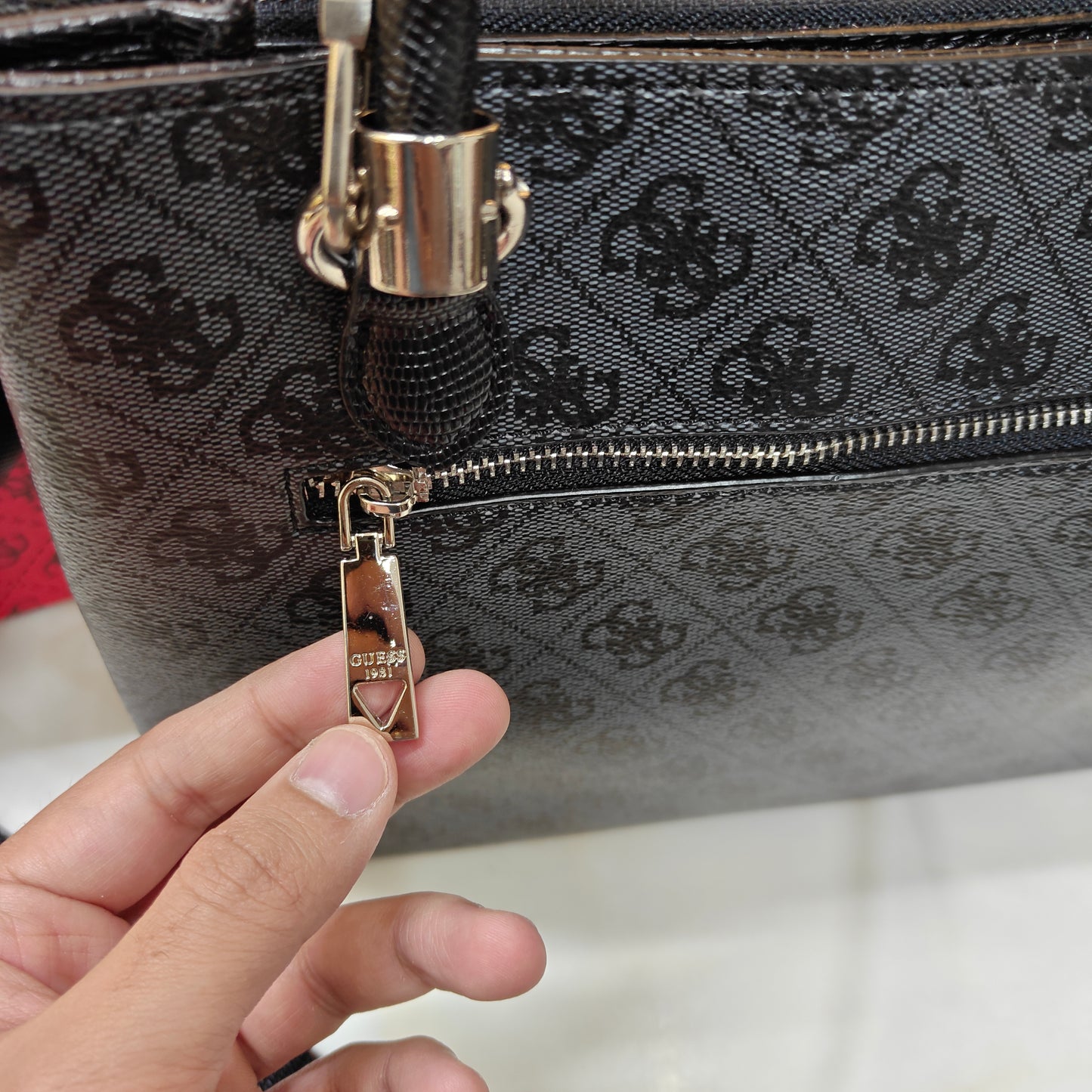 GUESS72 Satchel Bag - Designer Black