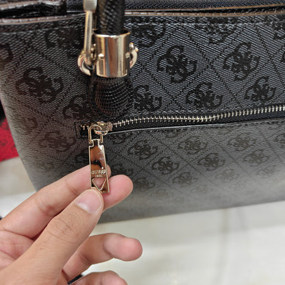 GUESS72 Satchel Bag - Designer Black