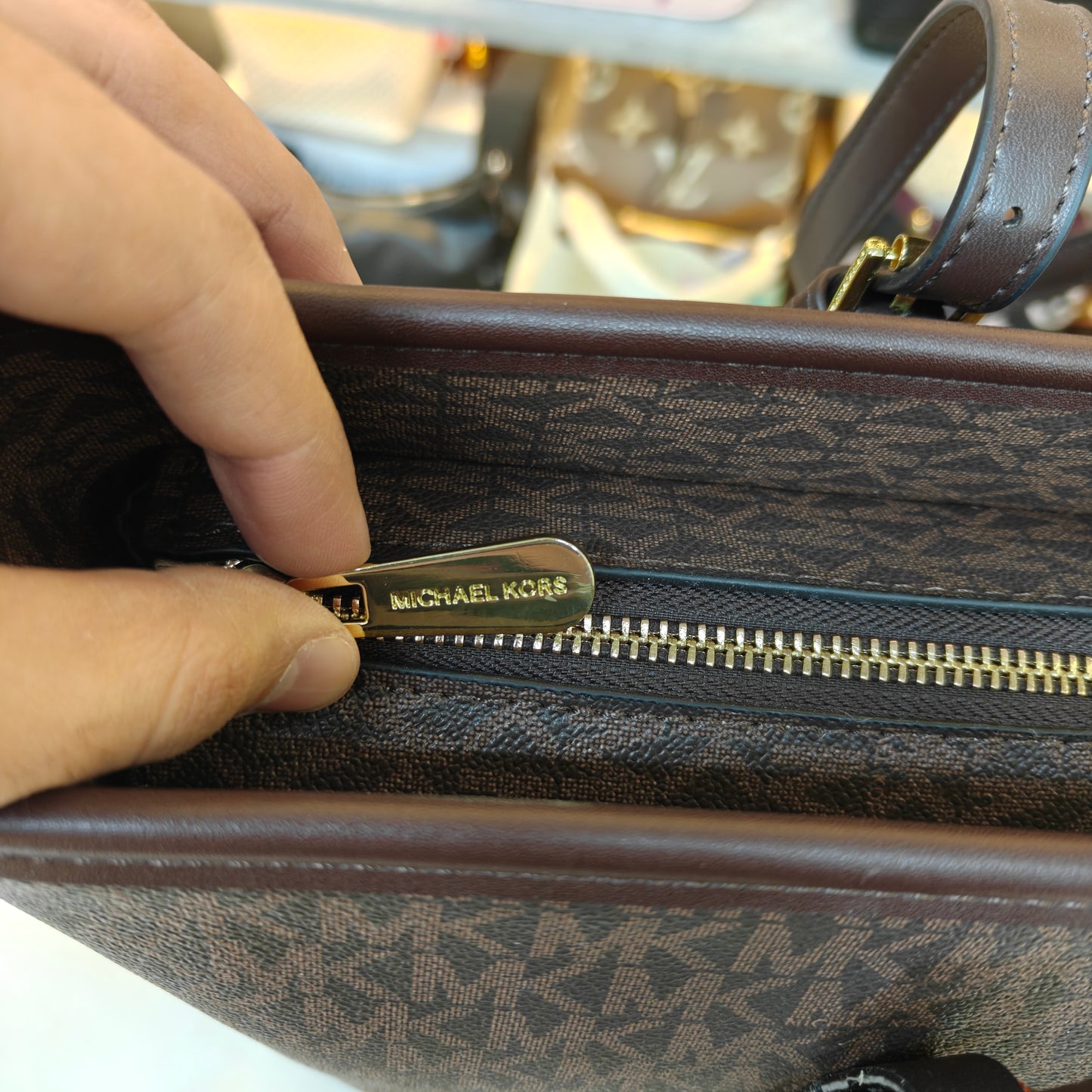 MK86 3 Partition Tote Bag - Coffee Colour