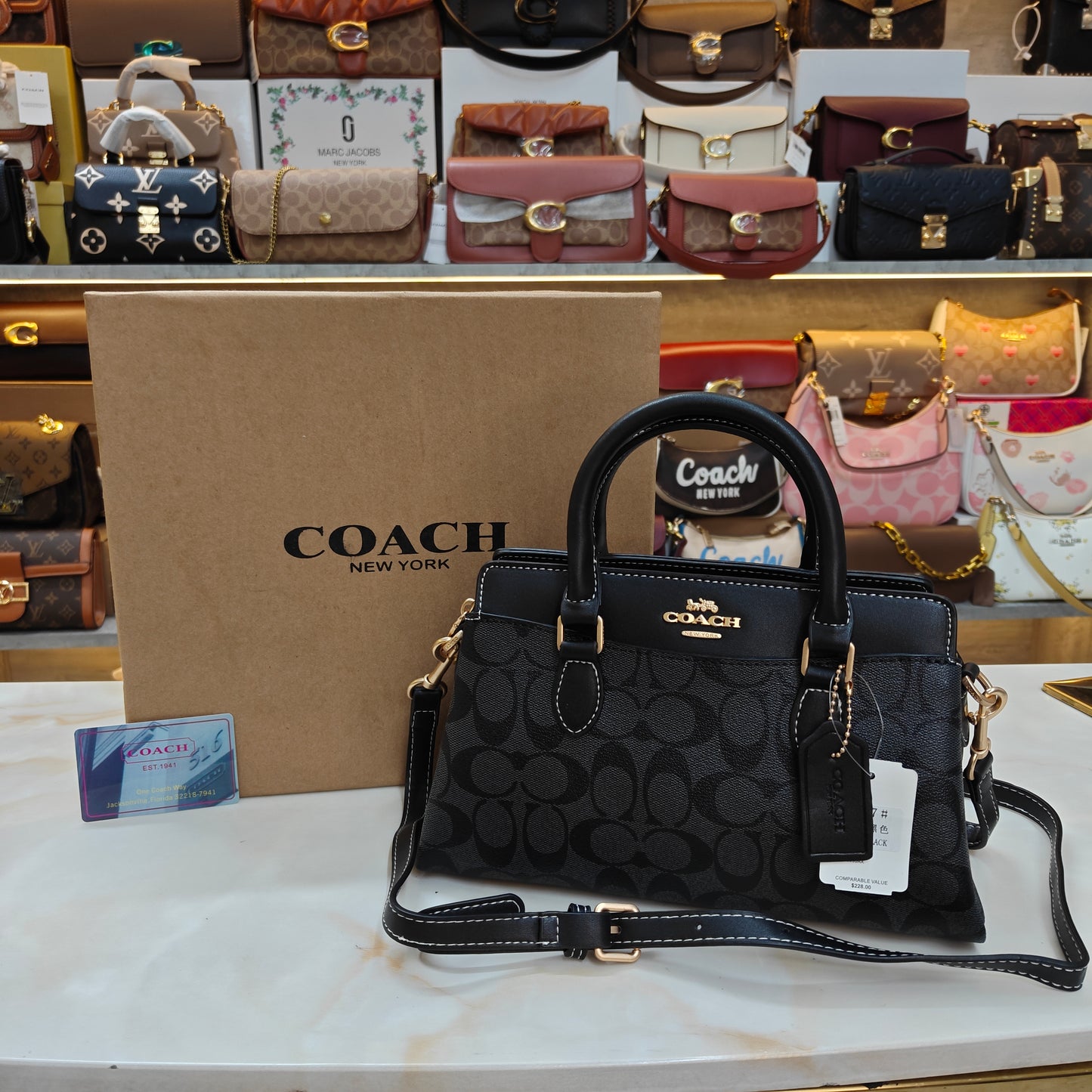 CH Darcie Satchel Bag - Black